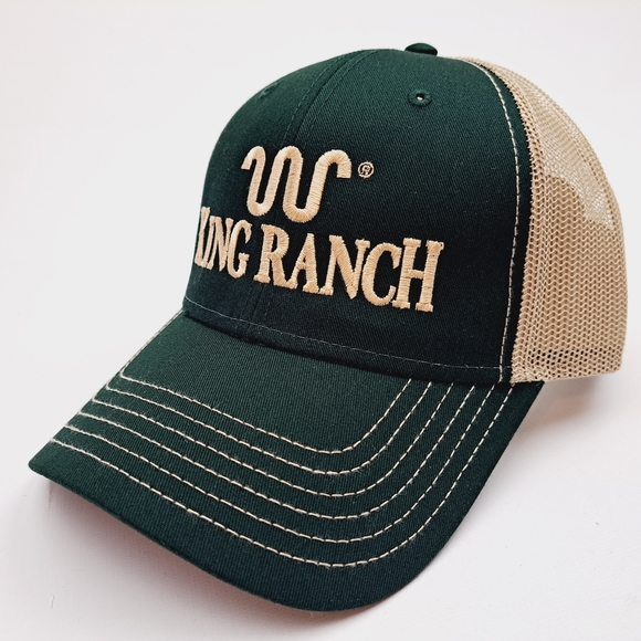 King Ranch Mesh Trucker Snapback Hat Cap Green Embroidered - Picture 2 of 4